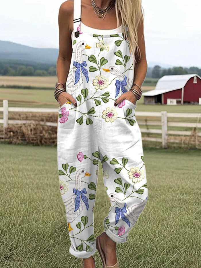 Mono floral vintage de pierna ancha – estilo sin esfuerzo y comodidad todo el día
