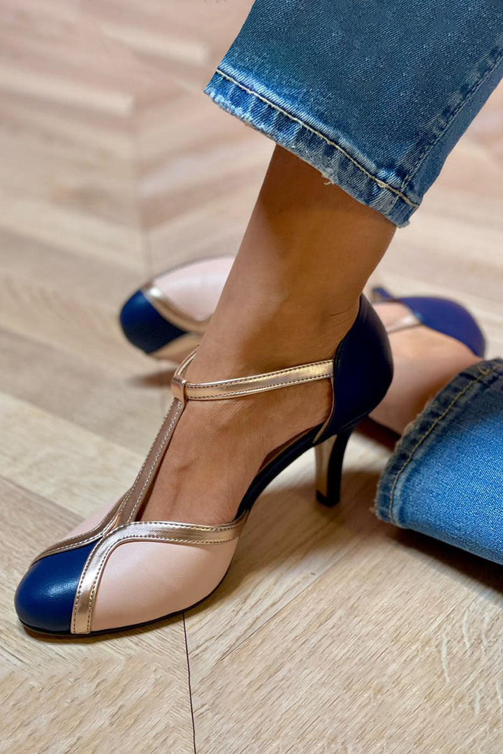 Laya™ | Zapatos de tacón con tira en T, punta redonda, coloridos y cómodos