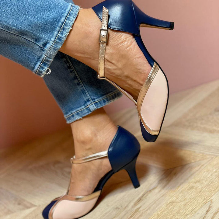 Laya™ | Zapatos de tacón con tira en T, punta redonda, coloridos y cómodos