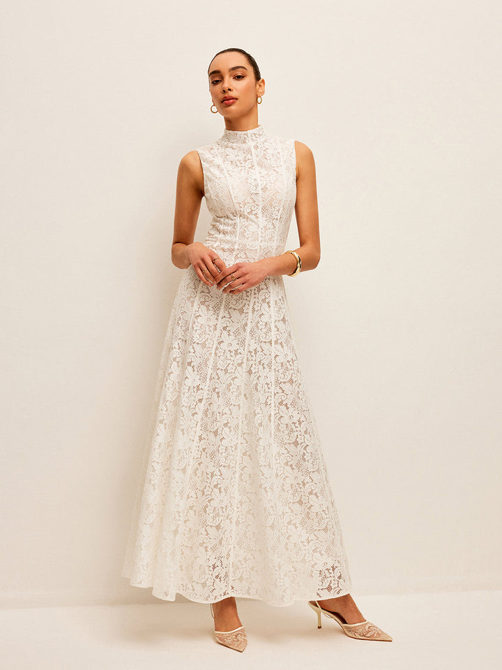 Vestido de Encaje Semitransparente