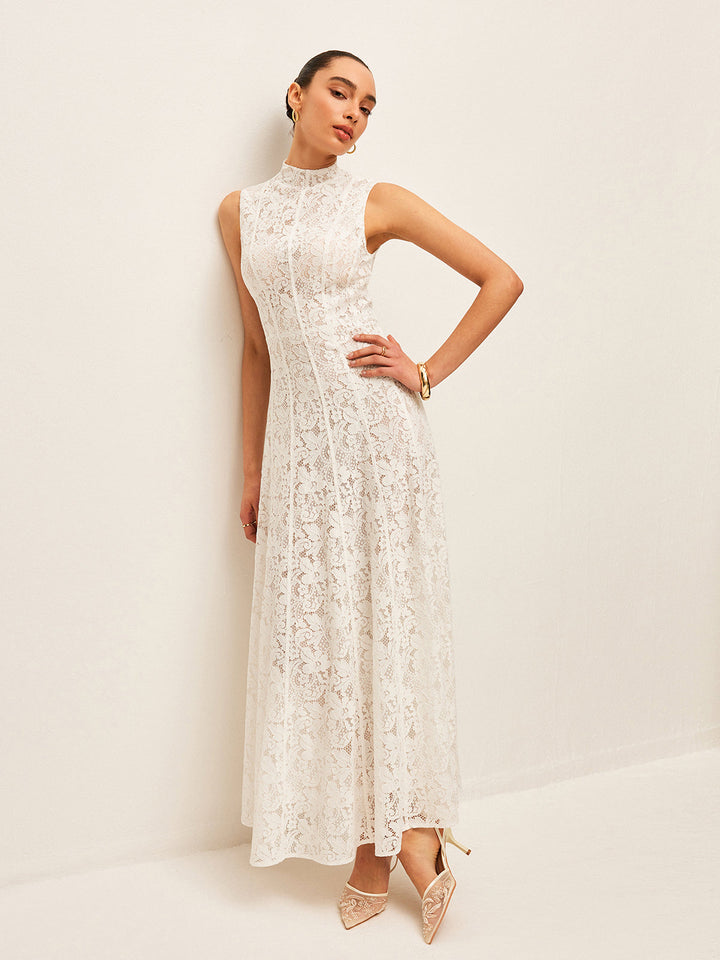 Vestido de Encaje Semitransparente