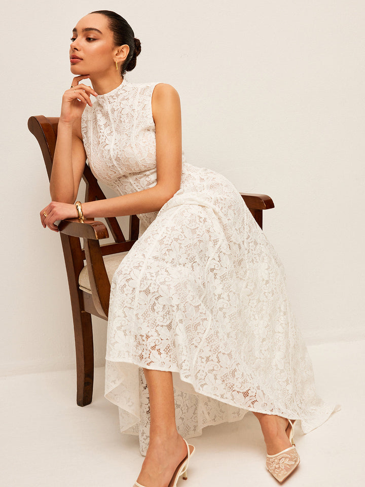 Vestido de Encaje Semitransparente