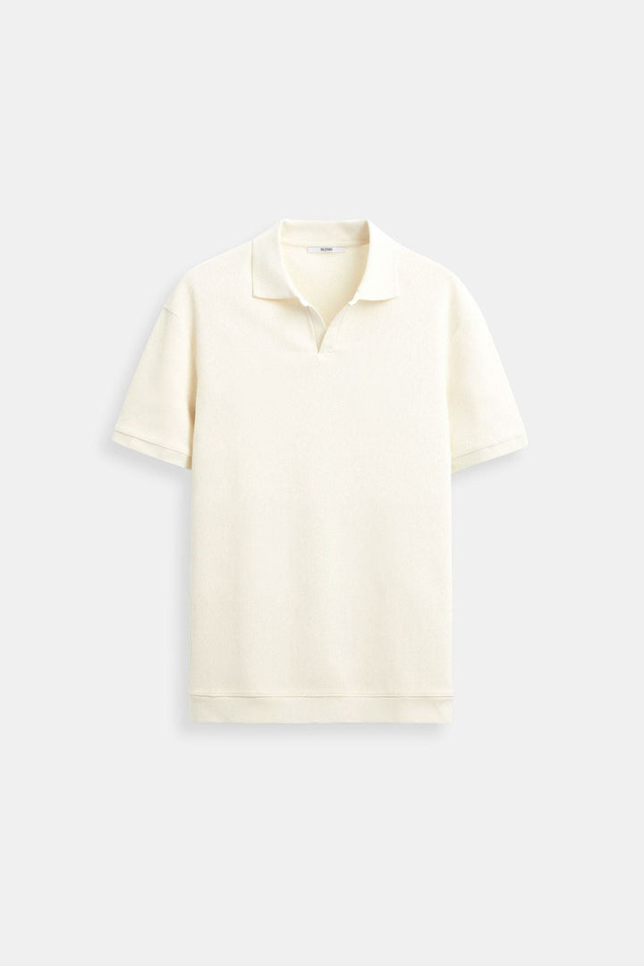 Polo Shirt – Ribbed Collar And Hem And Structured Neat Shape
